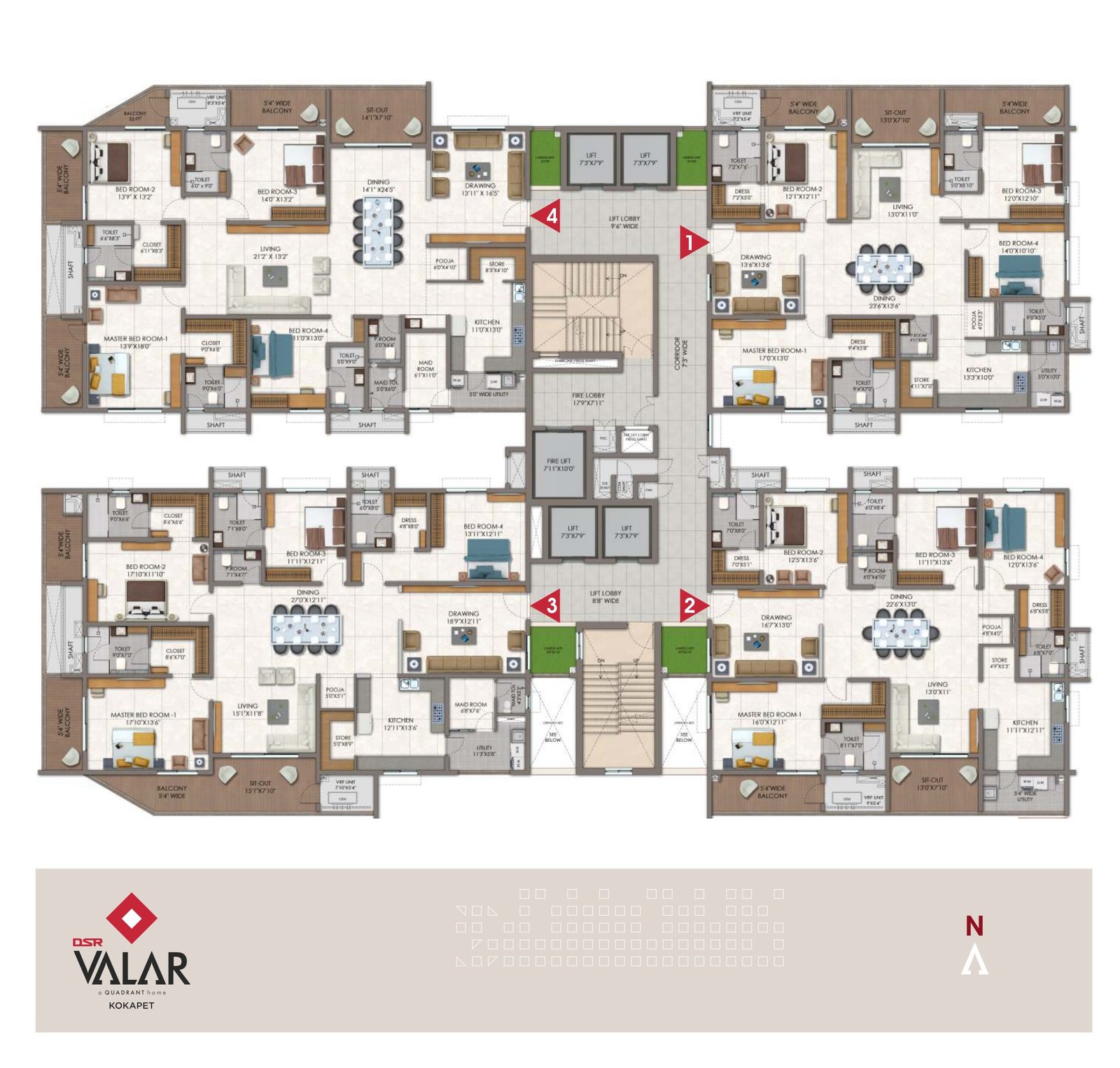 4 BHK Luxury Floor Plan